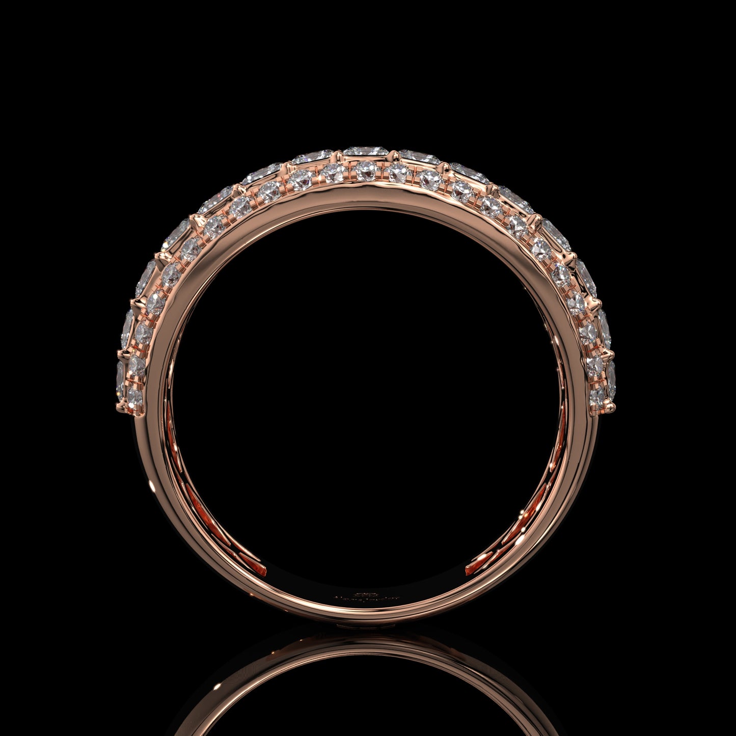 Princess Cut Lab Diamond Band with Pavé Accent Row