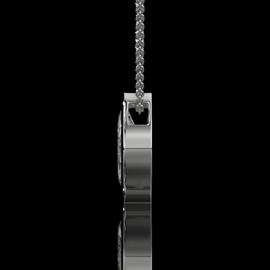Marquise Cut Bezel Set Lab Diamond Pendant Necklace