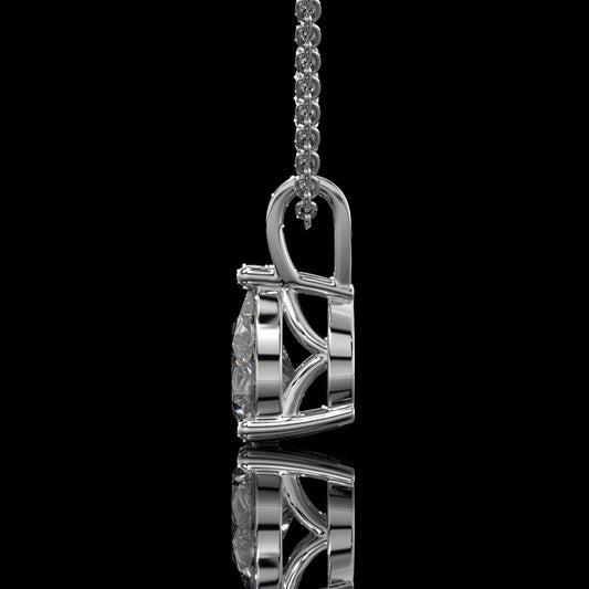 Pear Cut Lab Diamond Solitaire Pendant Necklace