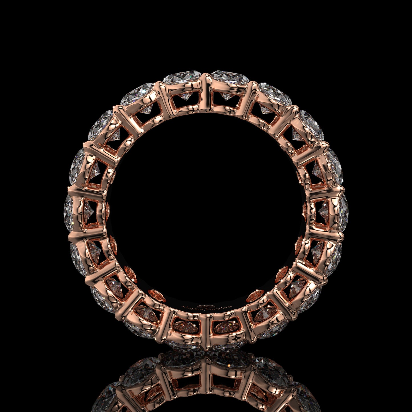 Oval Cut Lab Diamond Eternity Band in 14K Yellow Gold