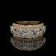 Princess Cut Lab Diamond Wide Cigar Band with Round Halo