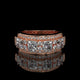 Princess Cut Lab Diamond Wide Cigar Band with Round Halo