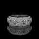 Princess Cut Lab Diamond Wide Cigar Band with Round Halo