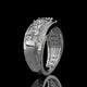 Princess Cut Lab Diamond Wide Cigar Band with Round Halo