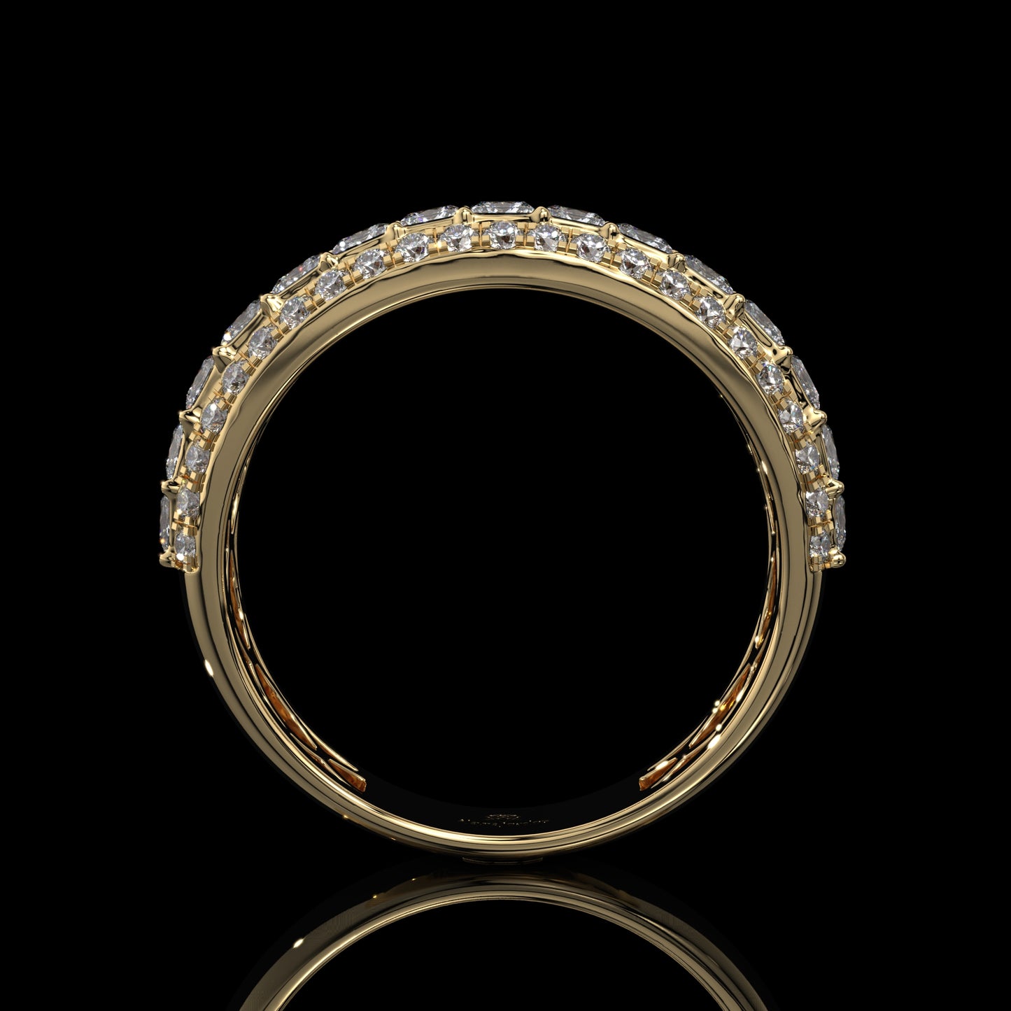 Princess Cut Lab Diamond Band with Pavé Accent Row