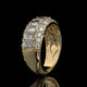Emerald & Oval Lab Diamond Wide Band with Hidden Pavé Gallery
