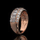 Emerald & Oval Lab Diamond Wide Band with Hidden Pavé Gallery