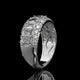 Emerald & Oval Lab Diamond Wide Band with Hidden Pavé Gallery