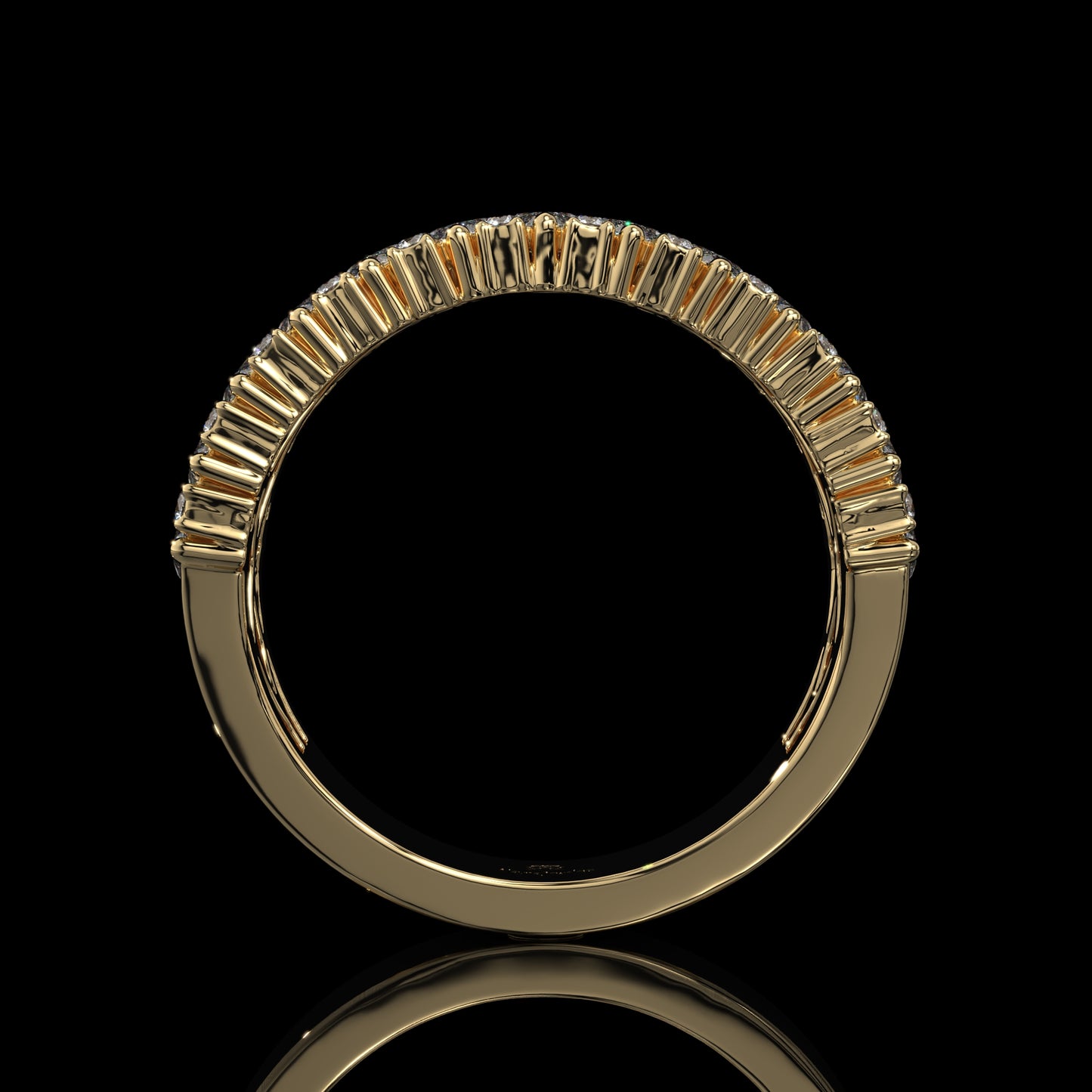 Marquise Cut Lab Diamond Band with Pavé Accents