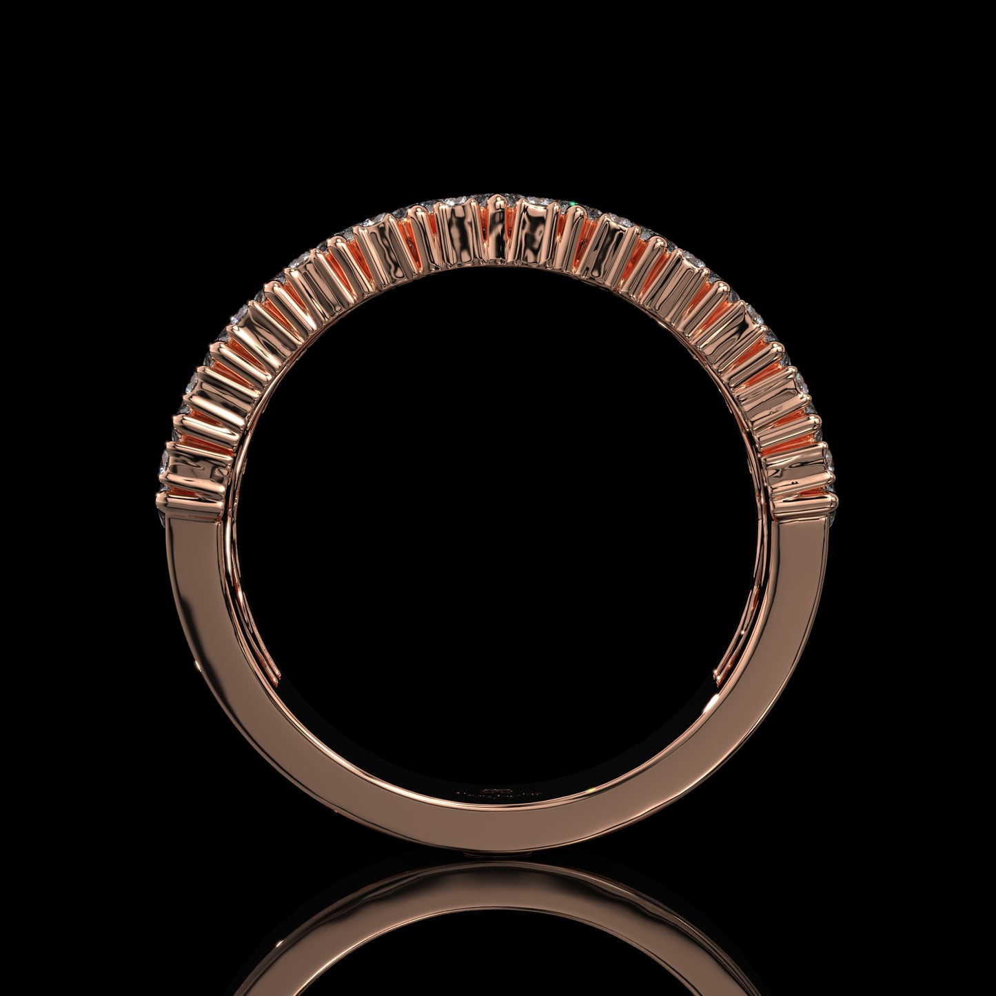 Marquise Cut Lab Diamond Band with Pavé Accents