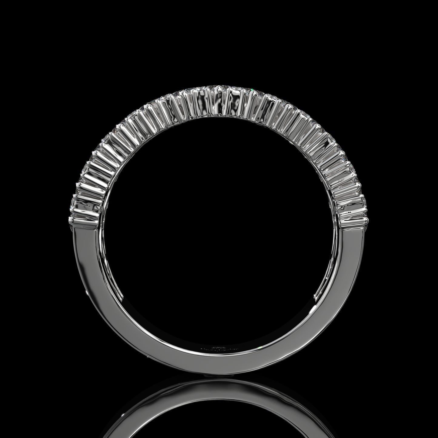 Marquise Cut Lab Diamond Band with Pavé Accents