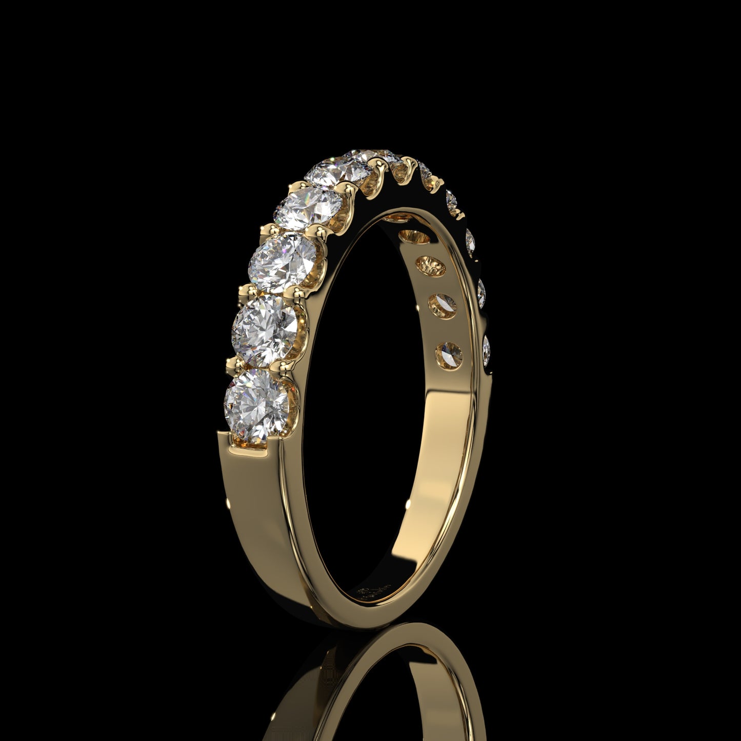 Round Brilliant Lab Diamond Wedding Band