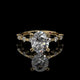 Oval Lab Diamond Engagement Ring with Shared Prong Band