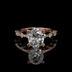 Oval Lab Diamond Engagement Ring with Shared Prong Band