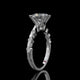 Oval Lab Diamond Engagement Ring with Shared Prong Band