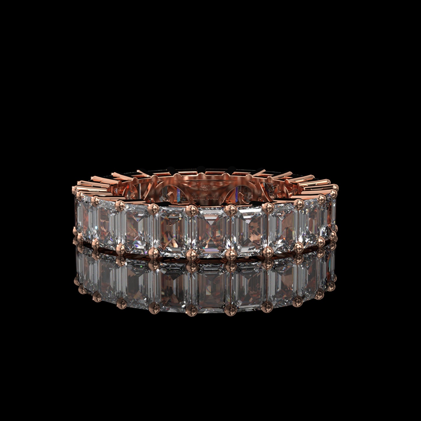 Emerald Cut Lab Diamond Eternity Band
