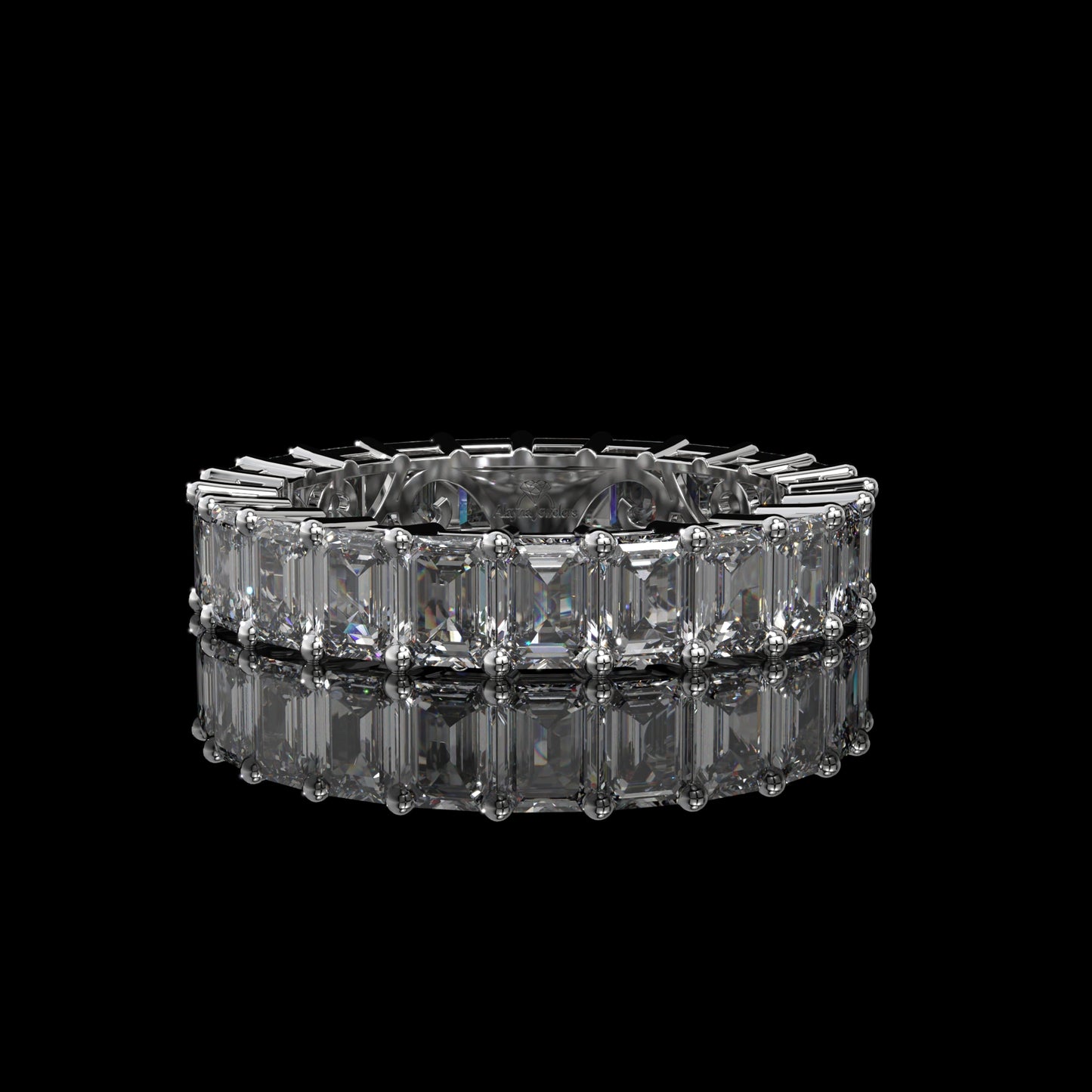 Emerald Cut Lab Diamond Eternity Band