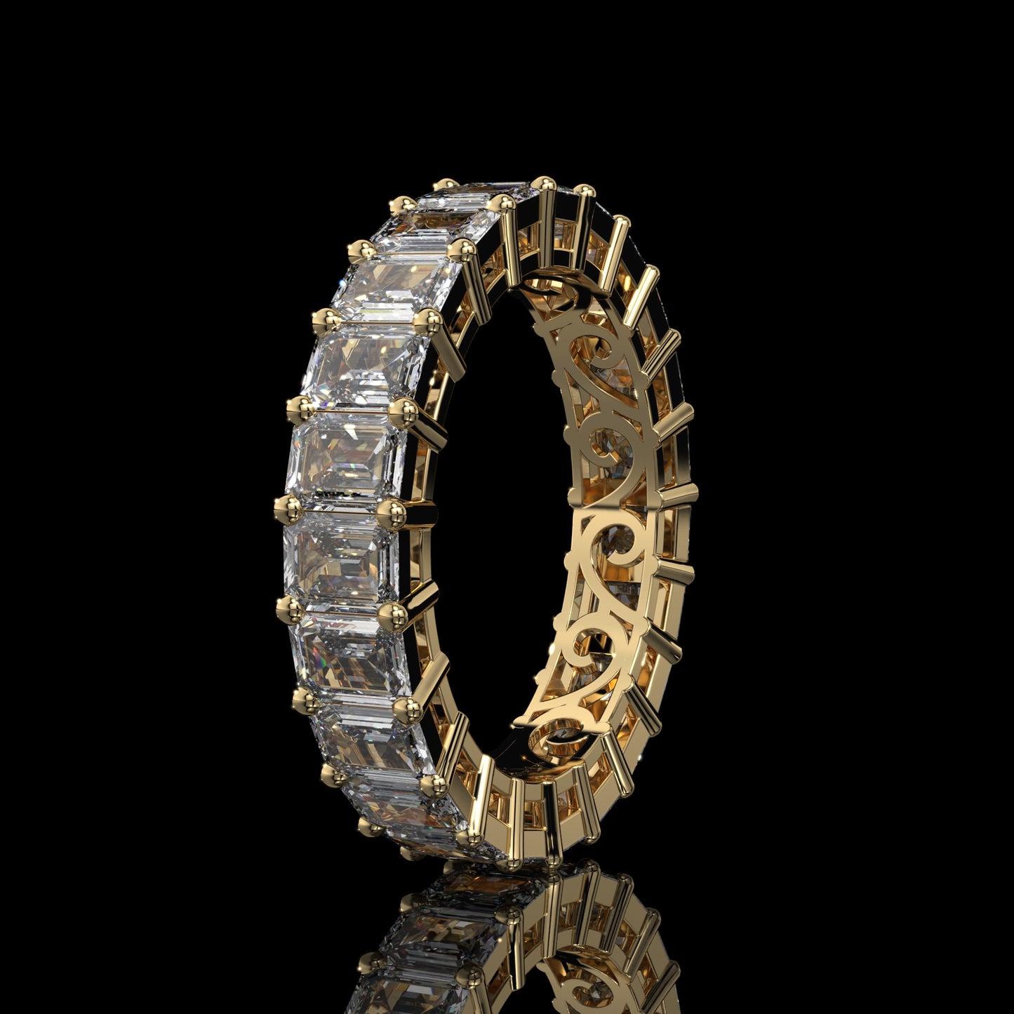 Emerald Cut Lab Diamond Eternity Band