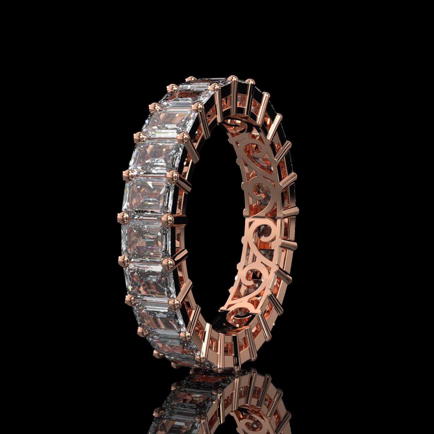 Emerald Cut Lab Diamond Eternity Band