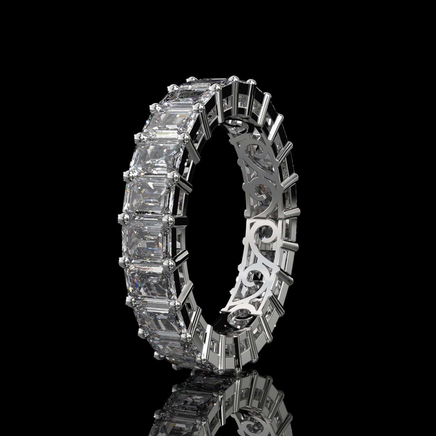 Emerald Cut Lab Diamond Eternity Band