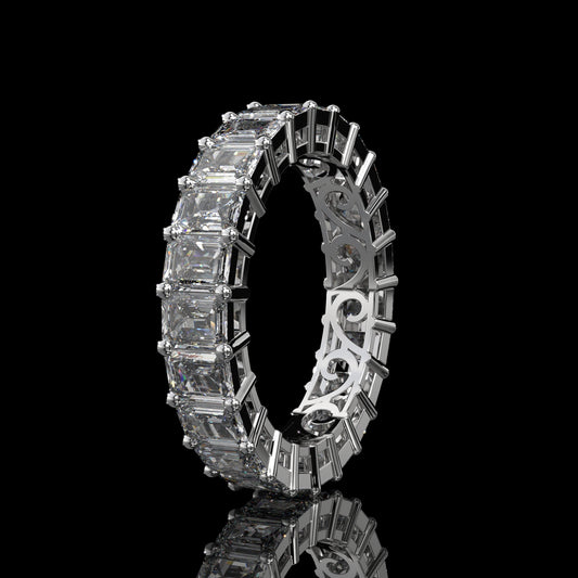 Emerald Cut Lab Diamond Eternity Band