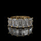 5 Stone Emerald Cut Lab Diamond Band – Sculpted Gold Design