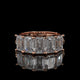 5 Stone Emerald Cut Lab Diamond Band – Sculpted Gold Design