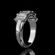 5 Stone Emerald Cut Lab Diamond Band – Sculpted Gold Design