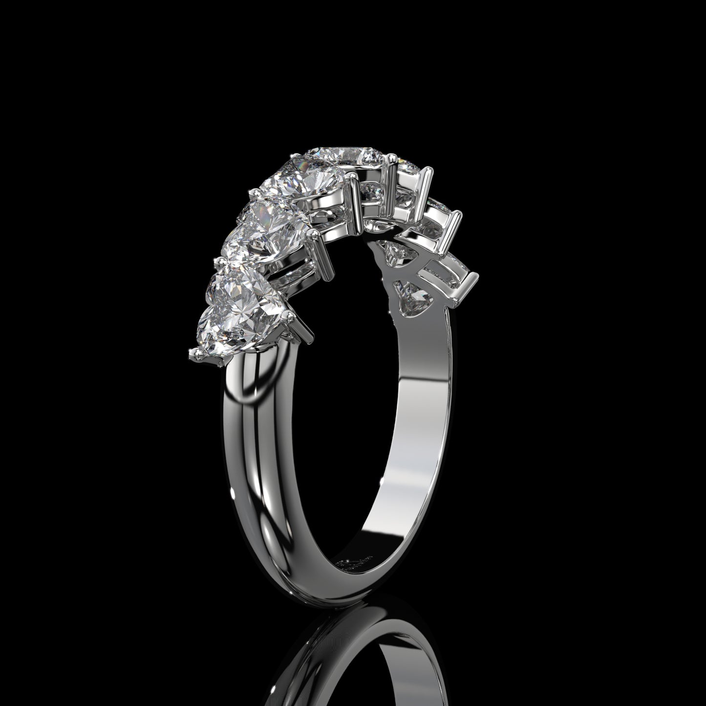 Heart Lab Grown Diamond Band – Elegant Heart Shape Design
