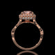 Pink Elongated Radiant Lab Diamond Ring with Hidden Halo & Pavé Gallery