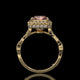 Pink Elongated Radiant Lab Diamond Ring with Hidden Halo & Pavé Gallery