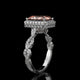 Pink Elongated Radiant Lab Diamond Ring with Hidden Halo & Pavé Gallery