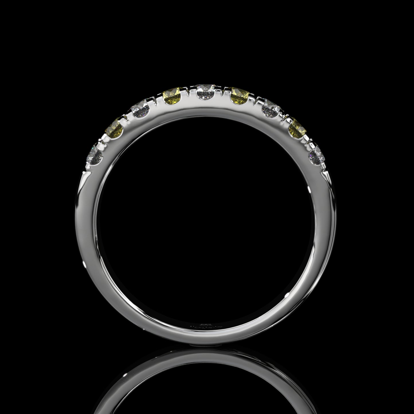 Alternating Yellow & White Round Lab Diamond Band