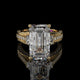 Baguette Lab Diamond Engagement Ring – Hidden Halo Cathedral Setting