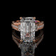 Baguette Lab Diamond Engagement Ring – Hidden Halo Cathedral Setting