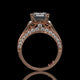 Baguette Lab Diamond Engagement Ring – Hidden Halo Cathedral Setting