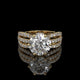 Round Cut Split Shank Hidden Halo Lab Diamond Engagement Ring