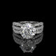 Round Cut Split Shank Hidden Halo Lab Diamond Engagement Ring