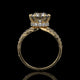 Round Cut Split Shank Hidden Halo Lab Diamond Engagement Ring