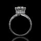 Round Cut Split Shank Hidden Halo Lab Diamond Engagement Ring