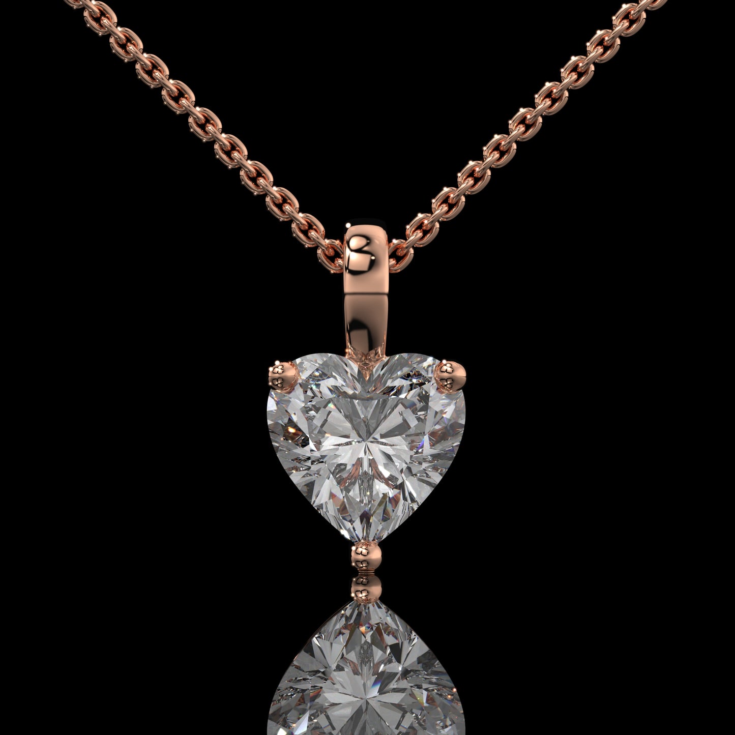 Heart Cut Lab Diamond Pendant Necklace