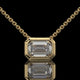 Emerald Cut Bezel Set Lab Diamond Pendant Necklace