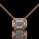 Emerald Cut Bezel Set Lab Diamond Pendant Necklace