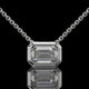 Emerald Cut Bezel Set Lab Diamond Pendant Necklace