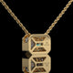Emerald Cut Bezel Set Lab Diamond Pendant Necklace