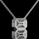 Emerald Cut Bezel Set Lab Diamond Pendant Necklace