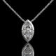 Marquise Cut Bezel Set Lab Diamond Pendant Necklace