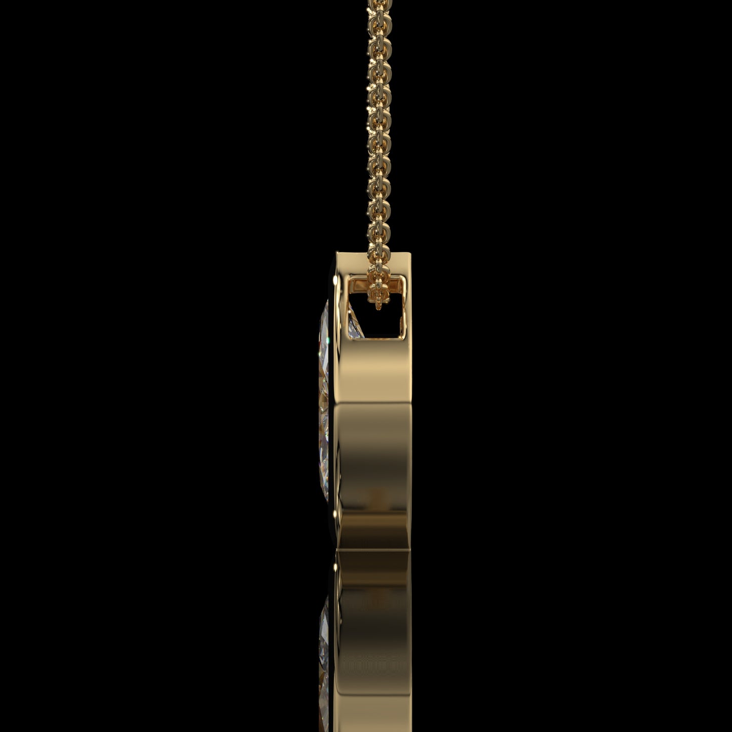 Marquise Cut Bezel Set Lab Diamond Pendant Necklace