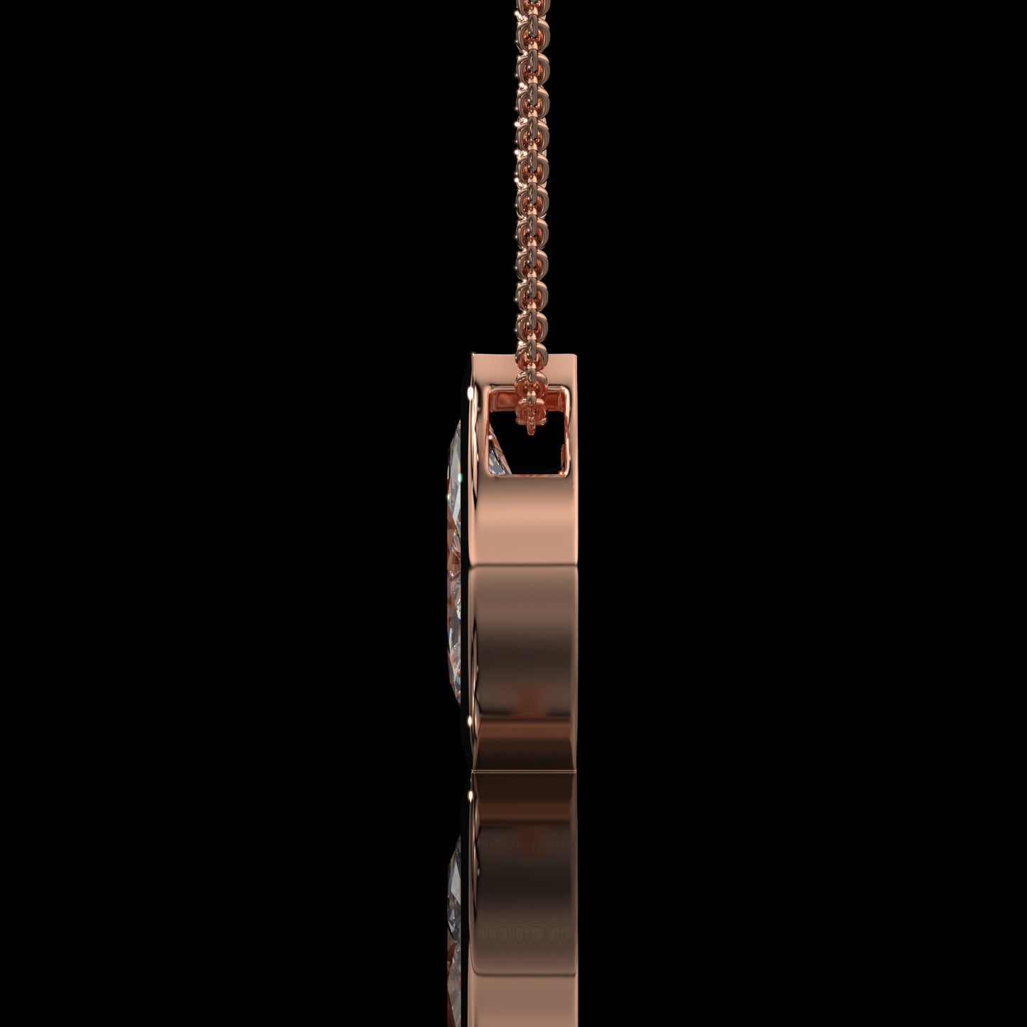 Marquise Cut Bezel Set Lab Diamond Pendant Necklace