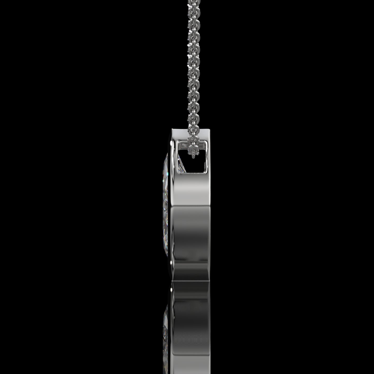 Marquise Cut Bezel Set Lab Diamond Pendant Necklace